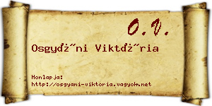Osgyáni Viktória névjegykártya